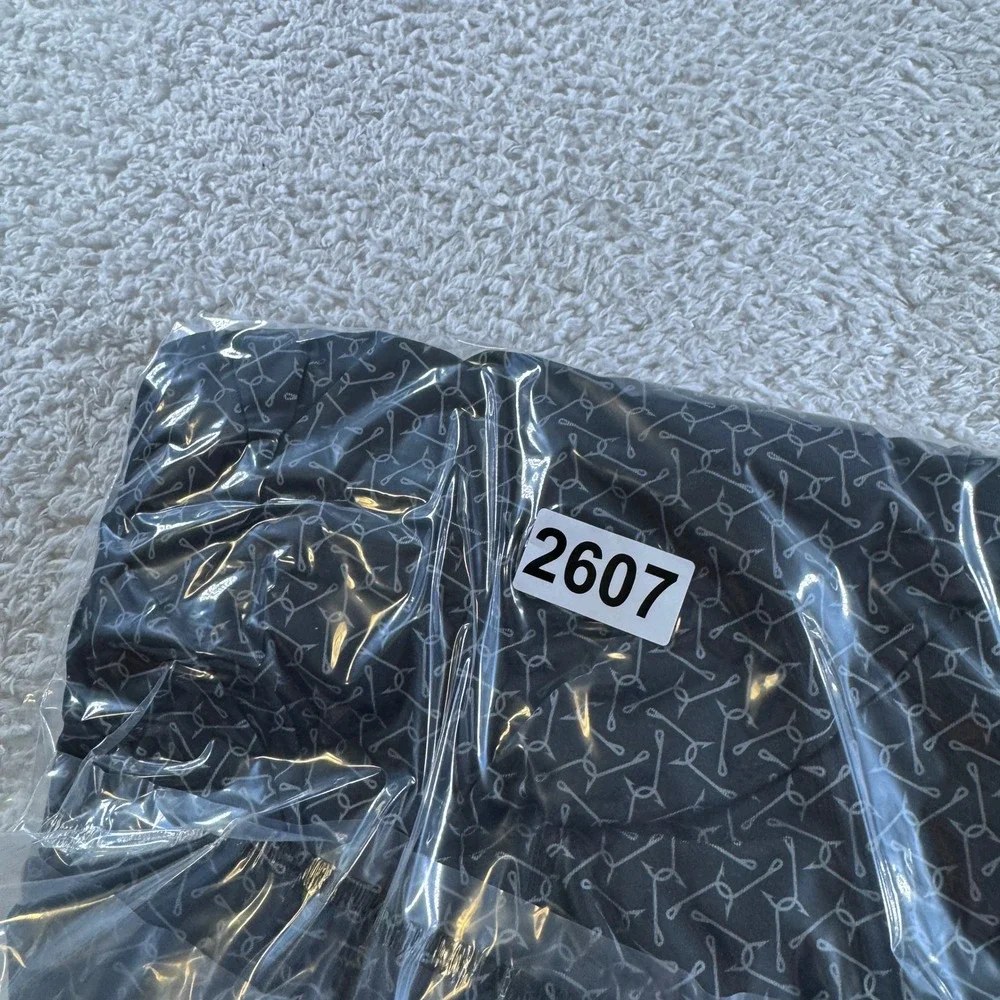 Waggle Golf Polo Shirt Short Sleeve Black Fishing Hook Print Stretch Men 2XL XXL - Picture 8 of 8